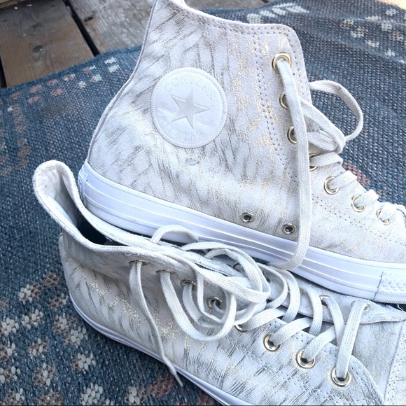 gold leather converse high tops